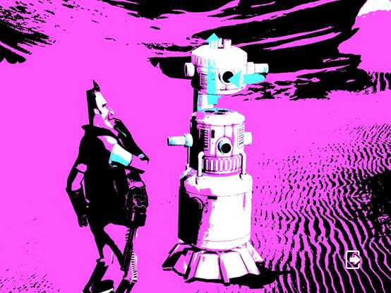 A screenshot of SpaceVenture in 4 color CGA.